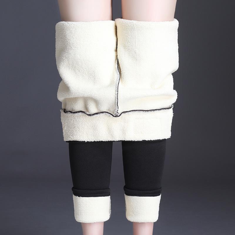 Northeast Women's High-Waist Wool Leggings: Thick Fleece Lined, Plus Size, Tummy Control, Warm Pants for Autumn/Winter