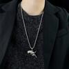 Necklace Silver Chain Weapon Hand Revolver 355