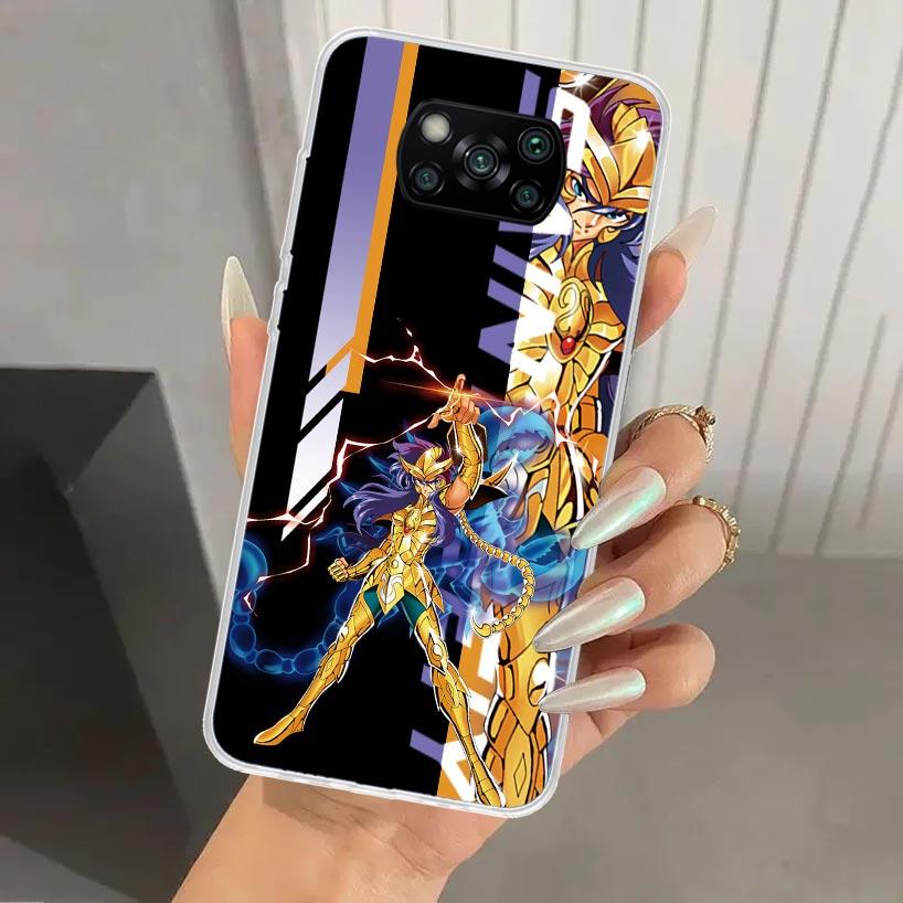 Anime Saint Seiya Phone Case for Xiaomi Poco X7 X6 X5 X4 X3 Nfc F7 Ultra F6 F5 Pro F4 GT F3 M6 M5S M4 M3 Soft Print Shell X7 X6