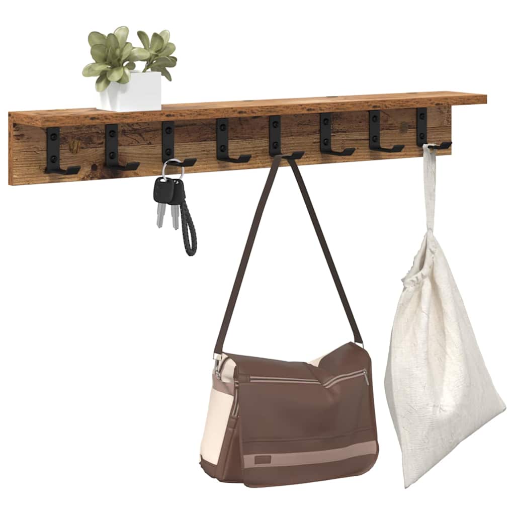 Wall Mounted Nightstand Reclaimed Wood 80 x 10.5 x 10.5 cm