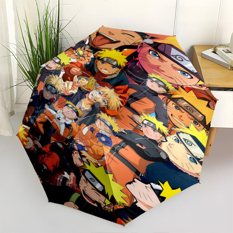 1 PC Automatic Folding Umbrella - Naruto Evolution Pattern Portable Foldable Design With 8 Ribs Christmas Birthday Gifts