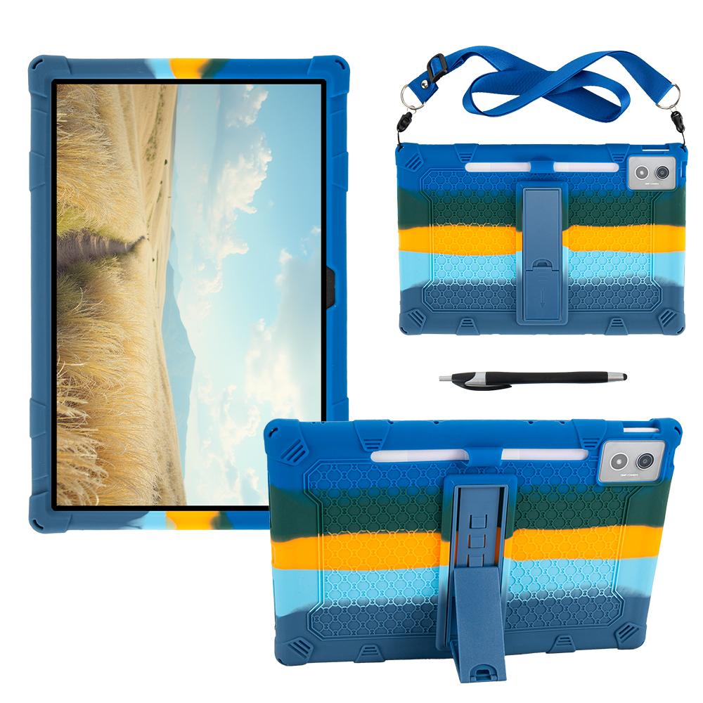 Kindertas voor Tab P12 12,7 inch TB-370FU Xiaoxin Pad Pro 12,7 TB375FC TB373FU Siliconen Tablethoes met Riem & Pen Pad Pro 12.7 TB371FC