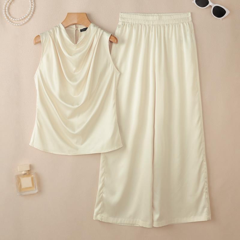 ZANZEA Completi da Donna a Due Pezzi Casual: Canottiere Senza Maniche e Pantaloni Lunghi