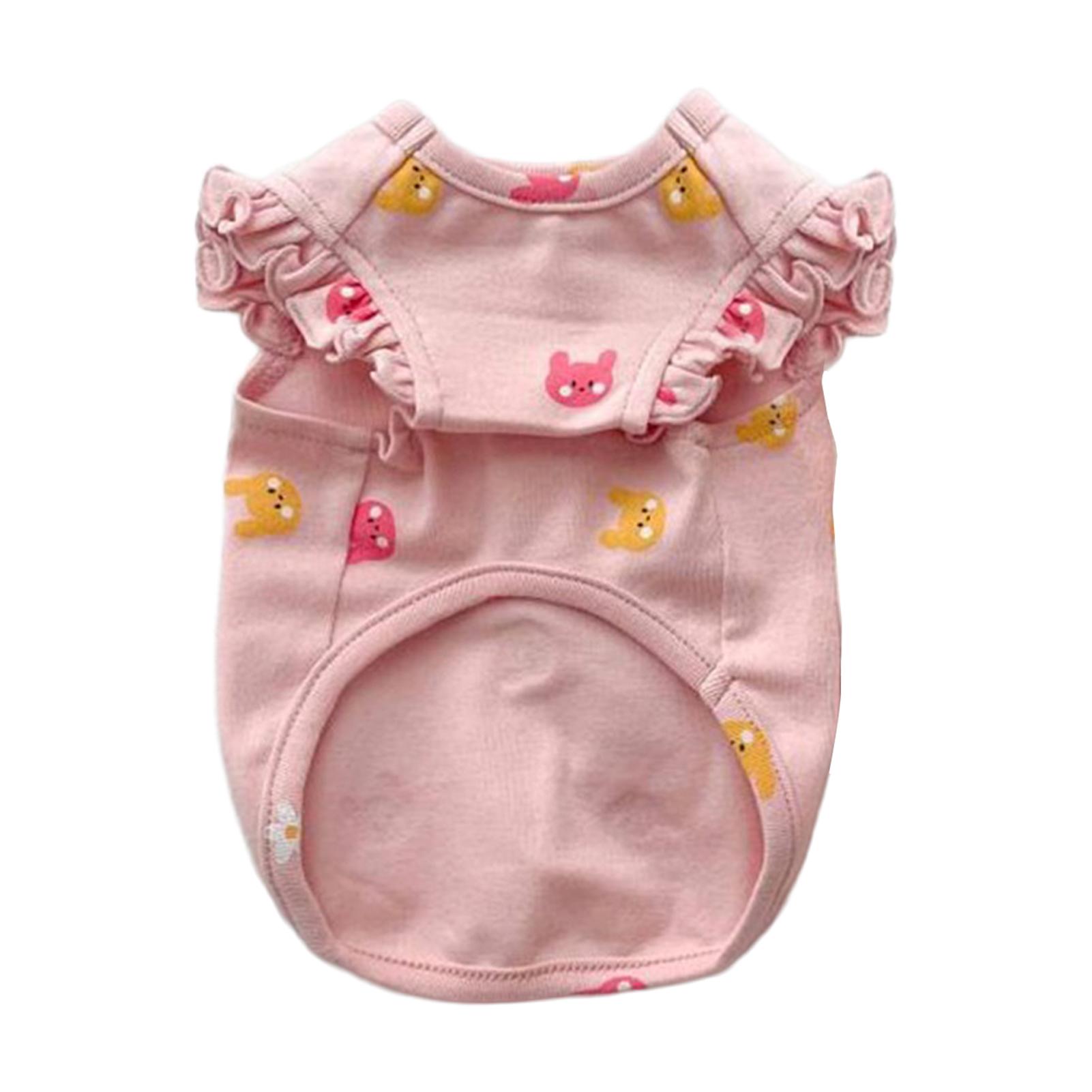 

Cat Dog Tank Top Small Medium Breed Sleeveless S/M/L/XL Machine Washable Two Legs Puppy Kitten Clothes Fall Spring S розовый