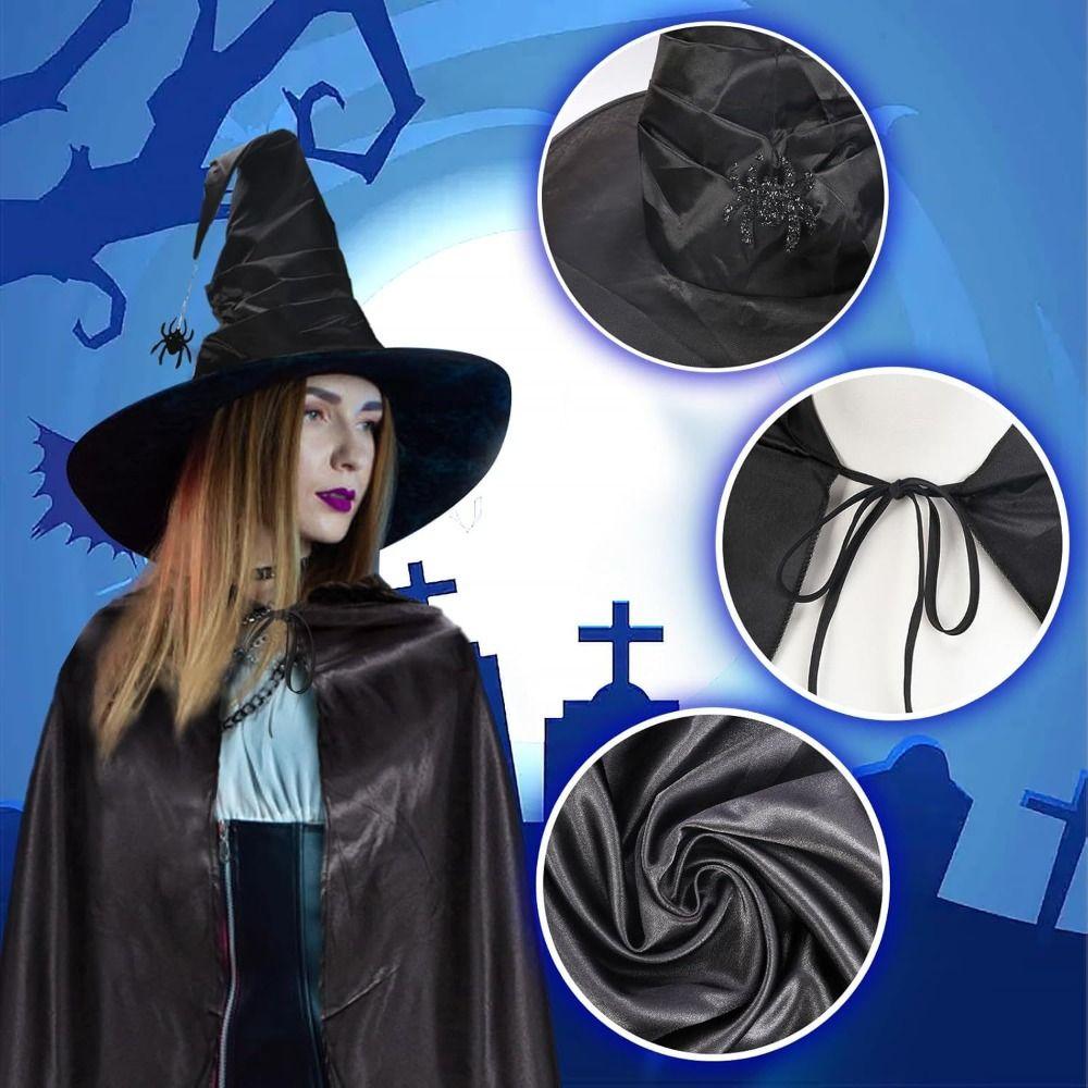 Bat Hat Grim Reaper Cloak Party Props Witch's Cloak Halloween Cosplay Hooded Cape  Halloween Party