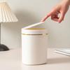 Triangle Desktop Trash Can Pressing Type Garbage Basket Countertop Bedroom Trash Bin Household Bathroom Thicken Rubbish Bin
