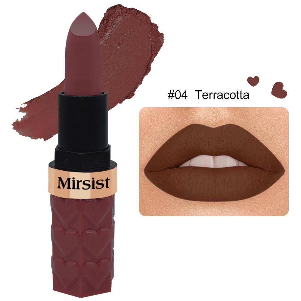 Single Pack Mirsist 6-Color Matte Lipstick: Non-Stick, Waterproof, Long-Lasting, Non-Fading, Whitening.