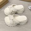 Cool Slippers Women's Summer Outer Wear with Skirt 2025 New Fashion High-end Muffin Thick Bottom Heightened Heel Rhinestone Sandals