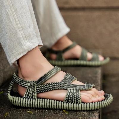 Fashion Summer Men's Straw Sandals Mens Casual Shoes Personality Wear-resistant Sandal for Men Outdoor Beach Flip-flop