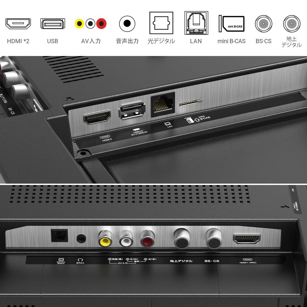 VEZZER V24F1HN LCD TV with Dual and CS Digital Dual Channel External Wall VESA Compatible 24-inch HDTV, Tuner, Built-in Terrestrial, BS, 110-Degree