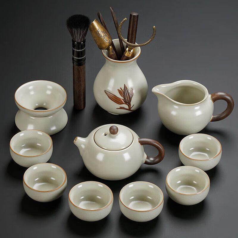

Light Beige Ru Kiln Ceramic Kung Fu Tea Set
