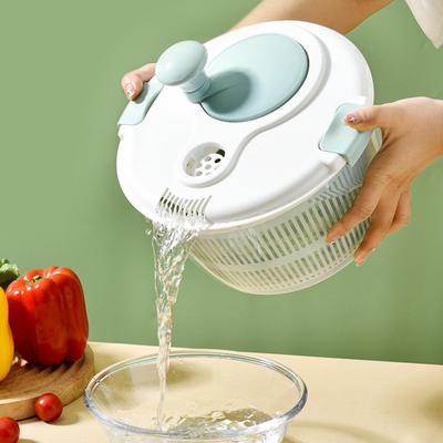 Multifunctional Vegetable Salad Dryer Kitchen Accessory 5L Push Spinner Type Fruit Drain Basket Vegetable Washer
