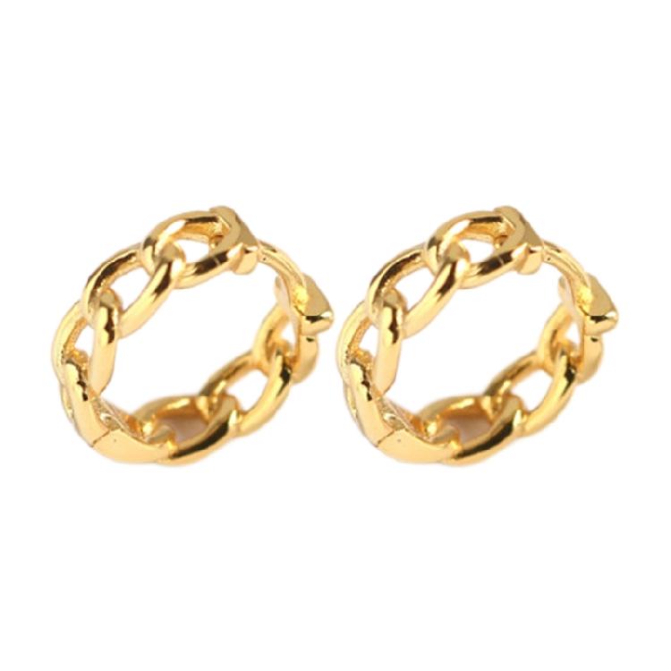 Золотые серьги-кольца Хьюги с шарниром для женщин с чувствительными ушами Изящные Модные Подарки 1
