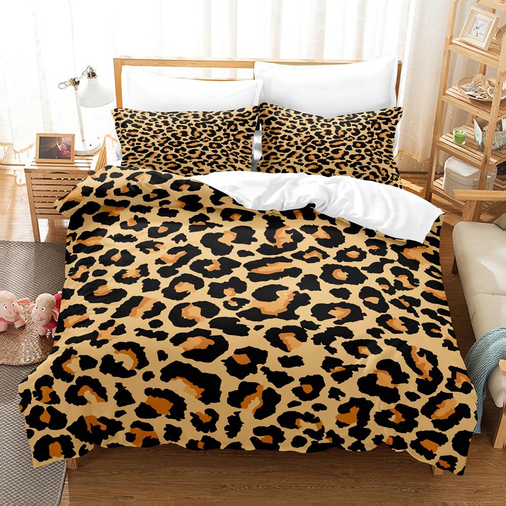 3D Digital Printing Leopard Print Series Three-Piece Set To Print Bedding Kit