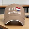 I Love Netherlands Casual Baseball Cap  Outdoor Sport Trucker Hat Summer Adjustable UnisexTeens Design Baseball Caps