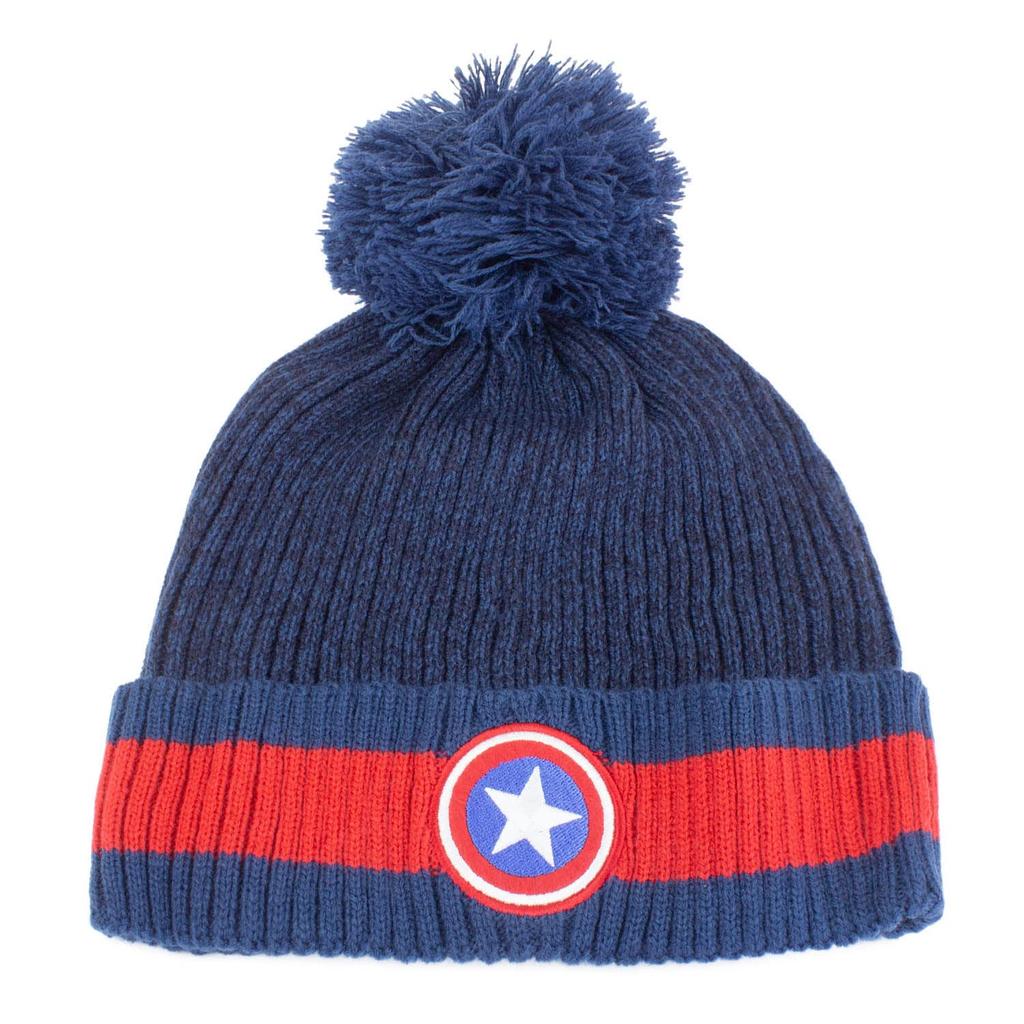 Captain America Unisex Adult Logo Pom Pom Beanie
