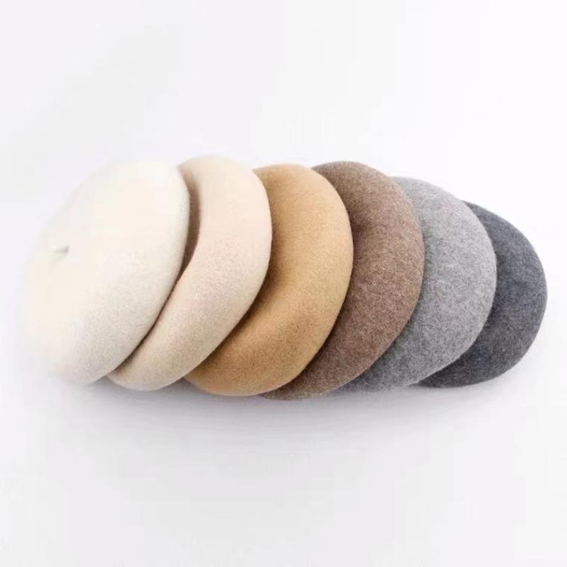 Women S Vintage Versatile Korean Style Small Face Mushroom Beret Hat Customizable