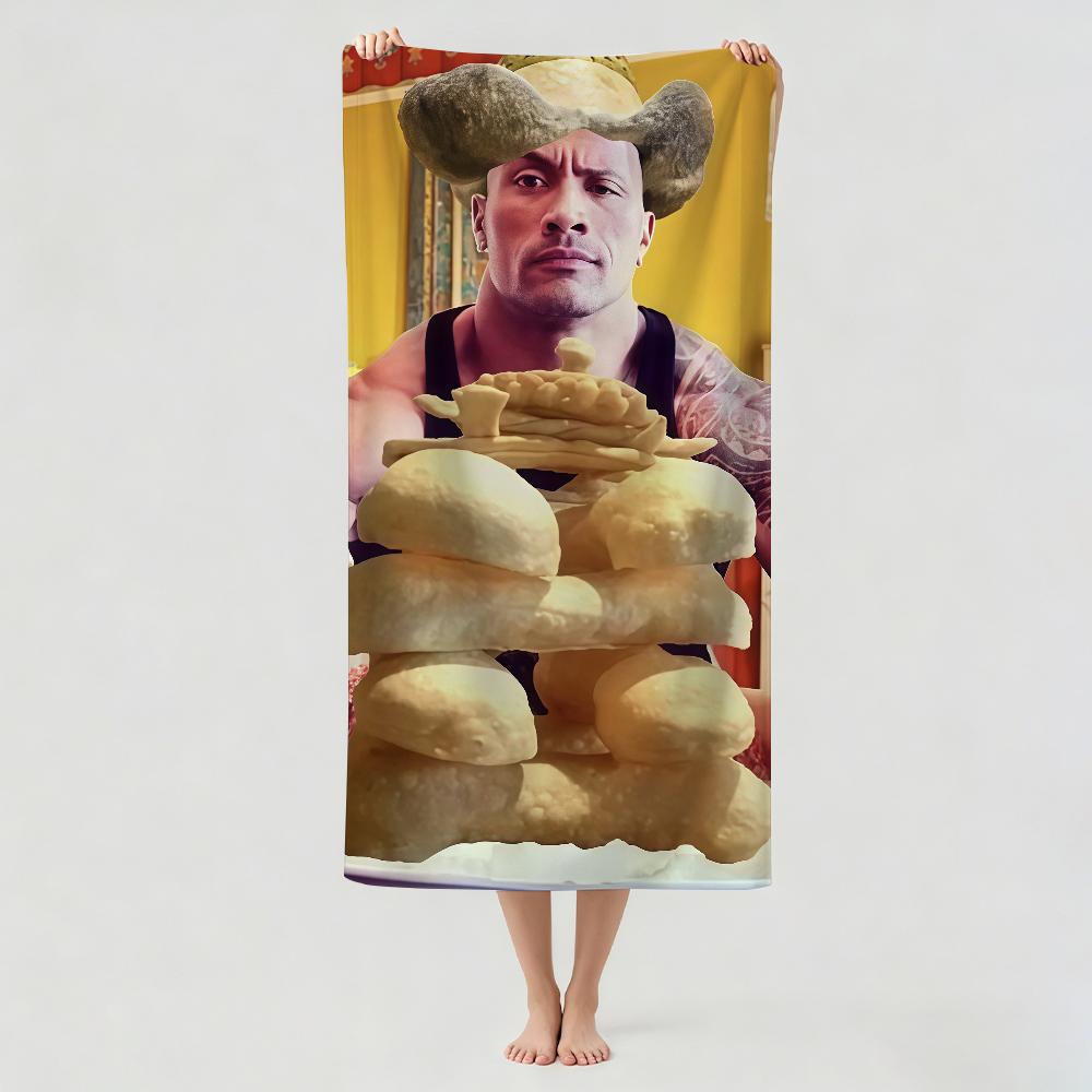 Cheat Day The Rock Eating Pancakes Towel Drying Bath Towel Applicable To Light Swimming Camping Yoga Beach Out