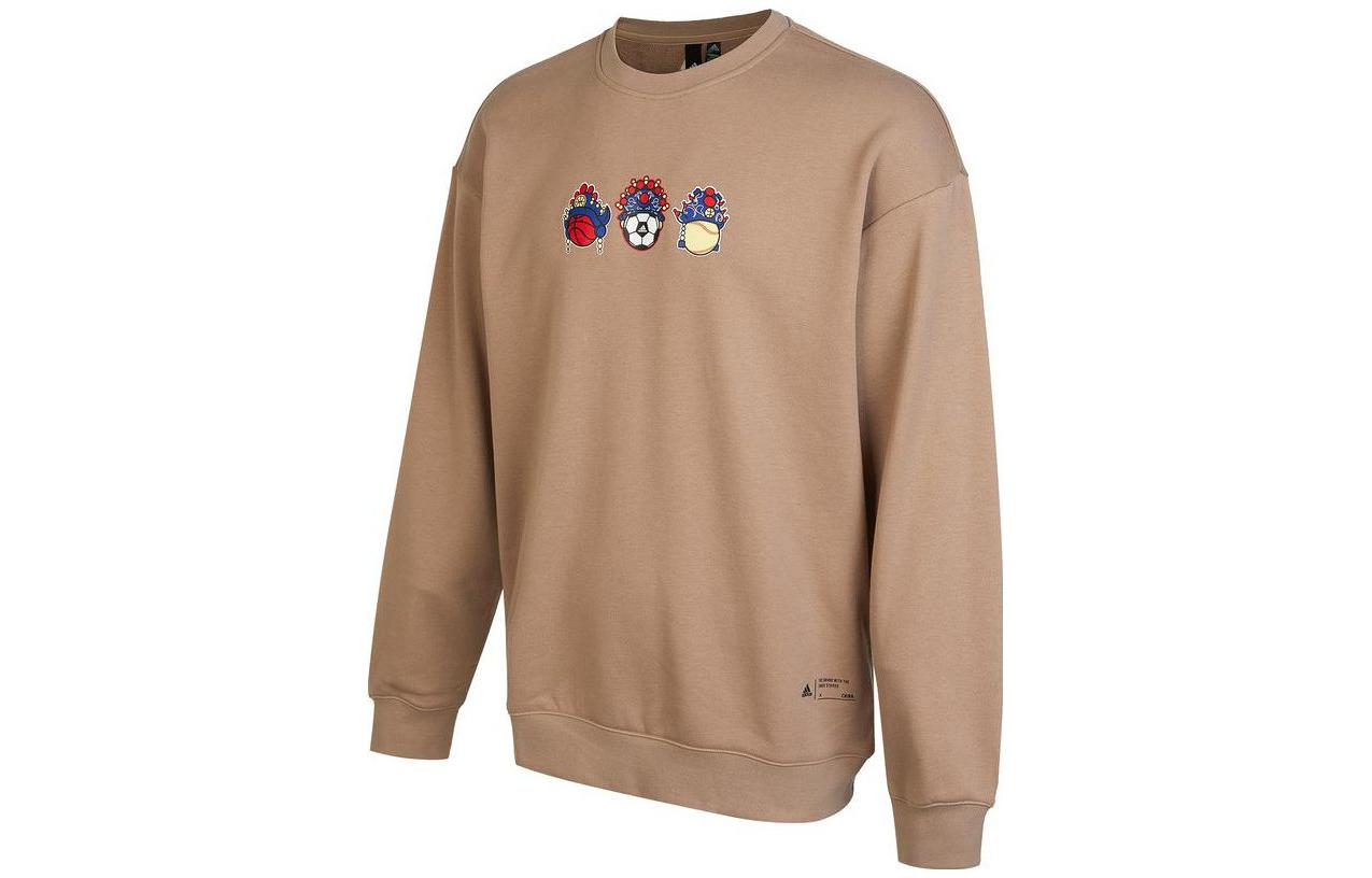 Adidas Sweatshirts Unisex Brown Crew Neck Moderate Regular IB2775 XL