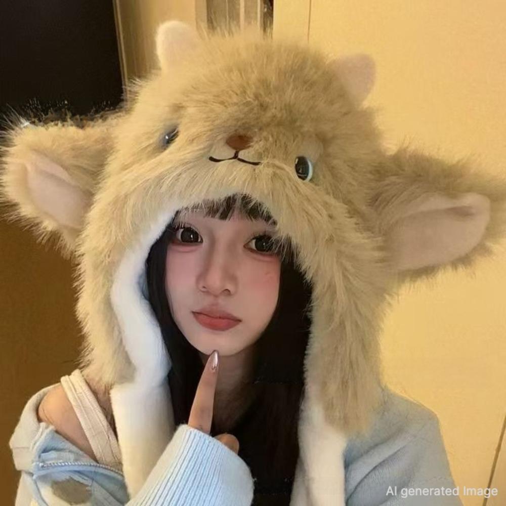 Winter Knit Trapper Hat Fleece Lined Thickened Earflap Beanie Windproof Warm Cold Weather Cap