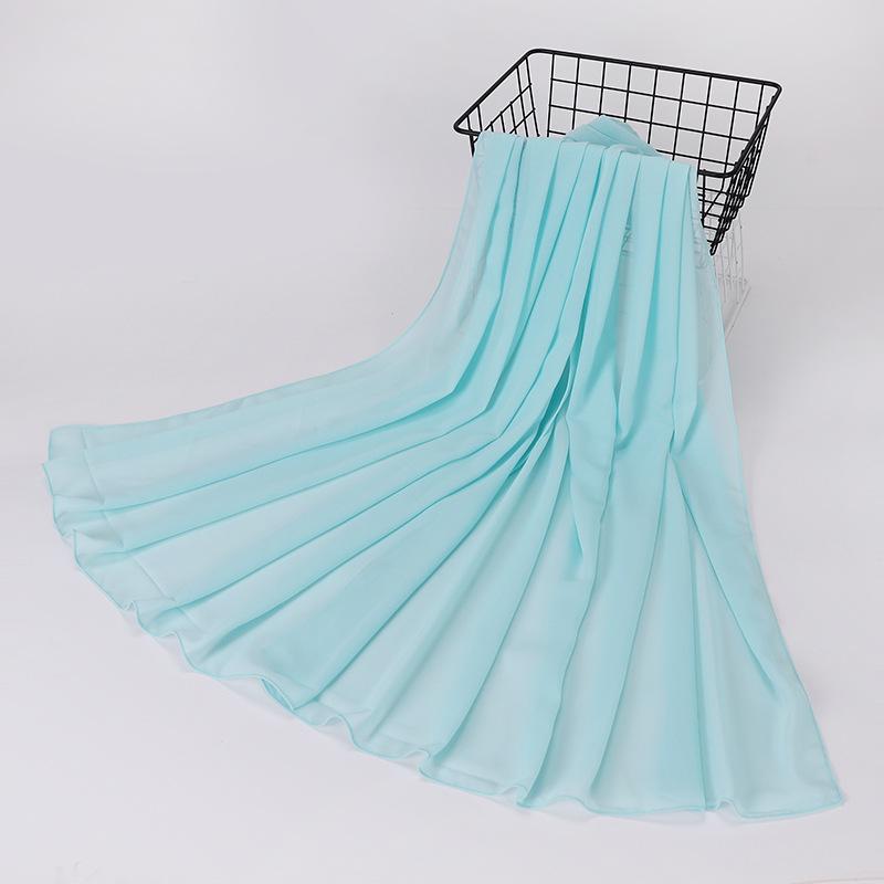 

Big Size Chiffon Hijabs Scarf Wrap Women Solid Color Shawl Islamic Shawls Headband Muslim Hijabs Headscarf Scarves 70 * 200Cm