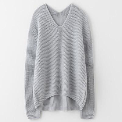 Sinuofude Women's Relaxed V-Neck Versatile Knit Top