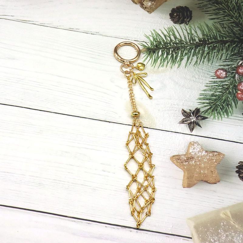 Metal Net Pocket Lipstick Bag Keyring Portable Lip Balm Keyring Holder Lipsticks Protective Cover Mirror Keyring Bag Charm Decor