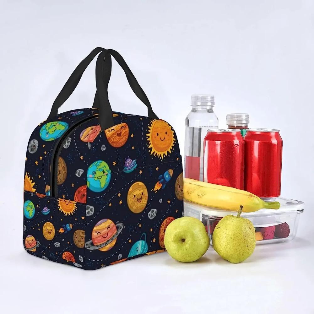 Space Planet Insulated Lunch Bag for Kids Solar System Lunch Box Universe Galaxy Cooler Bag for Boys Girls School Travel Picnic