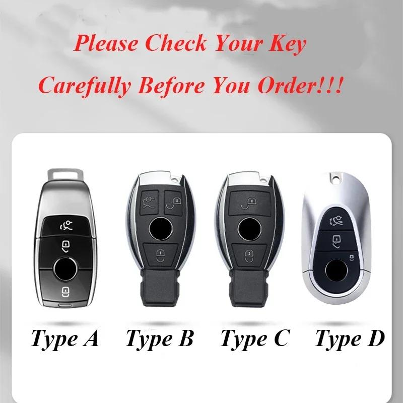 Leather Car Remote Key Case Cover For Mercedes Benz A C E S G Class GLC CLE CLA GLB GLS W177 W205 W213 W222 X167 AMG Keychain