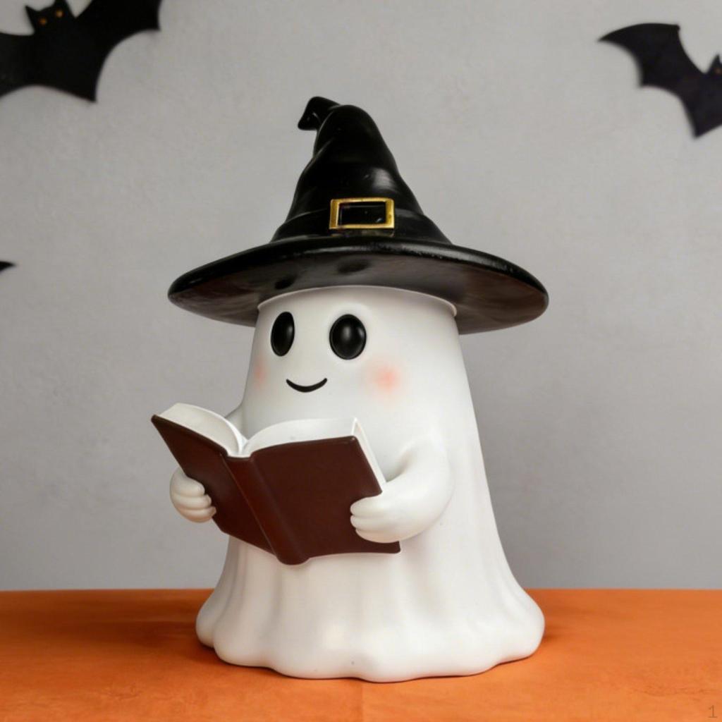 Halloween Night Figurine Cute Ghost Lamp Decorative for Desk Bookshelf