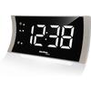 Technoline Modern LED Alarm Clock WT949 Curved with Temperature, Ambient Light and USB Charging Port