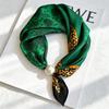 Popular Magnetic Buckle Pearl Necklace Silk Scarf Classic Striped Design Small Scarf Women's Protection Collar Anti-sun Thin Scarf