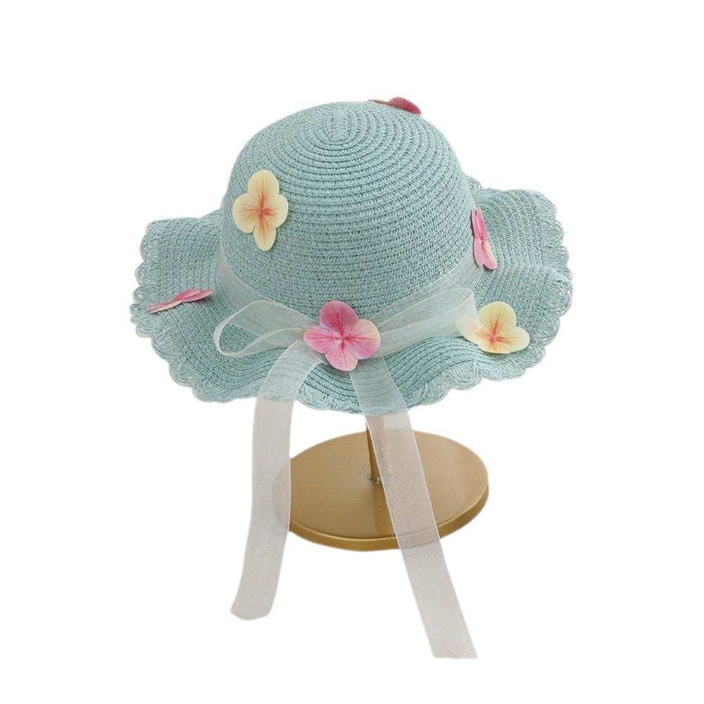 Butterfly Summer Children Beach Hats Lace Holiday Travel Beach Bags New Wide Brim Straw Hat