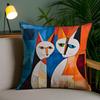 Classic Picasso Cat Oil Pillow Case Home Dorm Chair Back Short Plush Double-sided Printing Office Nap Time Cushion Cover