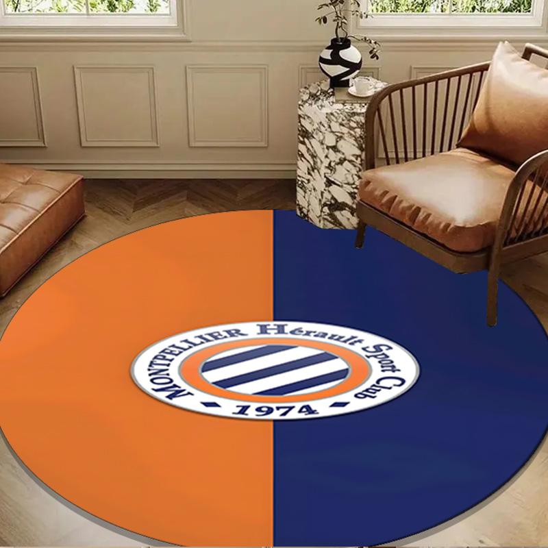 Montpellier Sc Crest Round mat Home Decor, Chair rug For livingroom,Bedroom, doormat home decor Birthday Gift Christmas Gifts