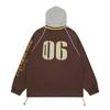 Men's autumn and winter new American jersey trendy hoodie fake two-piece inlaid line design hooded sweater for men and women