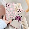 Bumper Phone Case For iPhone 16 12 11 14 13 15 Pro Max 16 7 8 Plus SE2020 X XR XS Cute Cartoon Pig Camera Protection Back Cover