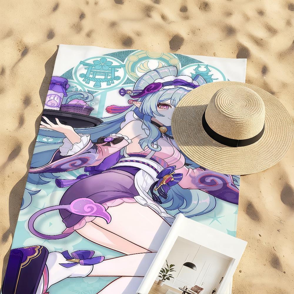 Yumemizuki Mizuki Genshin Impact Towel Sports Quick Dry Travel Camping Gear Sandproof Soft Light Large Beach Towel