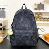 Schoolbag, Korean-style INS new high-value solid color bamboo print backpack, lightweight large-capacity backpack for middle school students
