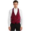 Gilet da uomo con paillettes e velluto, con scollo all'americana, schiena scoperta, scollo a V, chiusura a bottoni, taglie M-4XL per Festa da Ballo, Cocktail, Ballo di Fine Anno