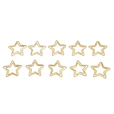 100pcs Star Paper Clips Skid Resistance Plating Process Rust Resistant Cute Paperclips For Office School