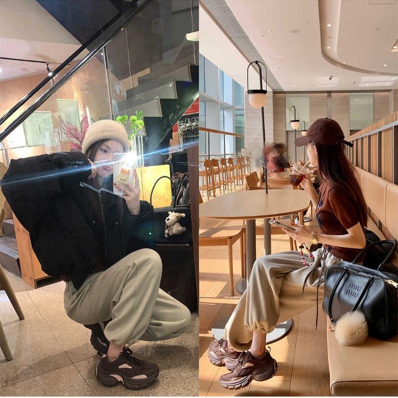 ~ New Sports Style Color Matching Lace-up Heightened Thick-soled Suede Dad Shoes for Women's Autumn and Winter