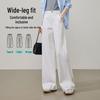 ESE-Y Women's Linen-Cotton Patchwork Straight-Leg Jeans