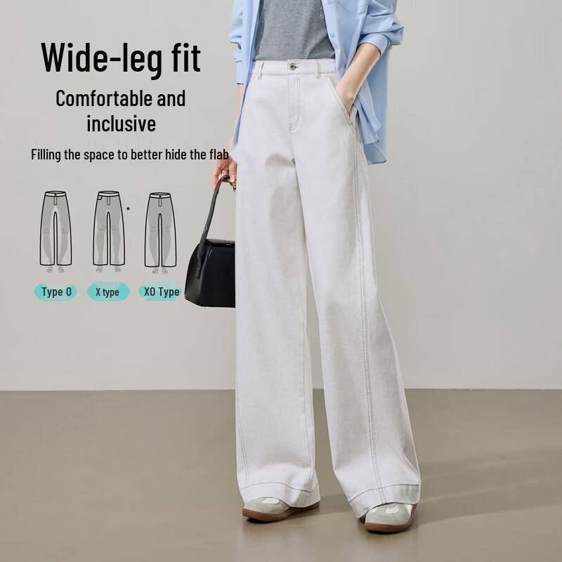 ESE-Y Women's Linen-Cotton Patchwork Straight-Leg Jeans