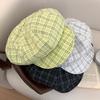Ins Green Newsboy Caps Y2k Painter Hat Korean Plaid Cloud Berets  Outdoor