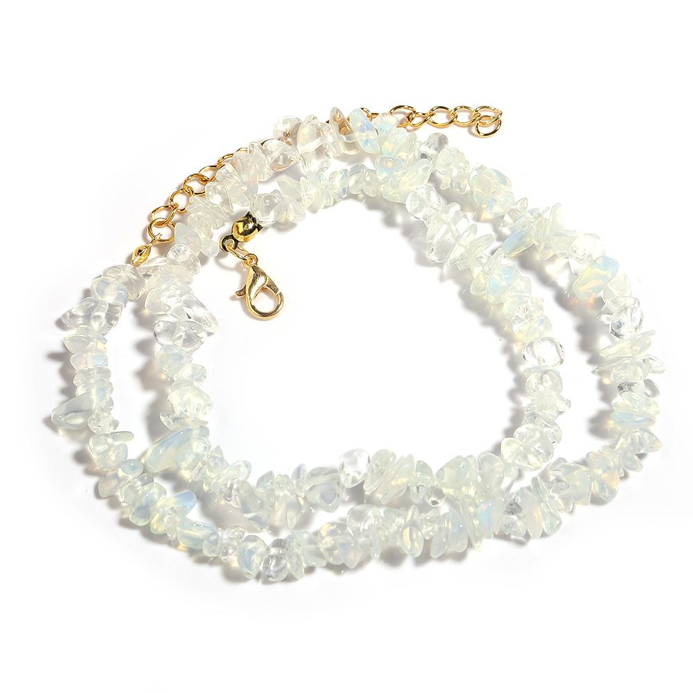 1 Strand 43cm Irregular Gravel Bead Choker Necklace Natural Stone Crystal Necklace Lobster Clasp Chain For Women Jewelry Gift