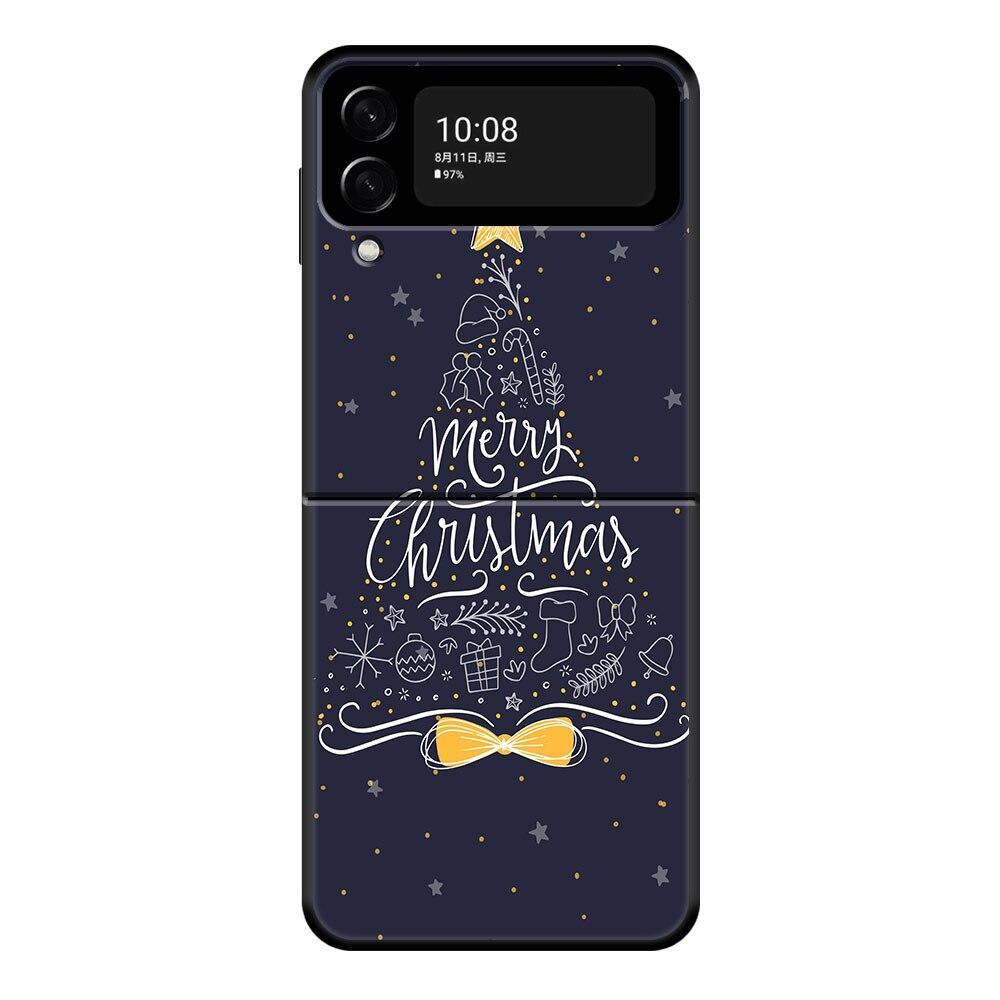 Merry Christmas Santa Tree Cute Phone Case For Samsung Galaxy Z Flip Z Flip3 5G Z Flip4 Hard PC Matte Shell