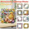 Acryl Sonderform Blume Vogel Strass Tischplatten-Fotorahmen-Set Tischplatte Diamantmalerei Rahmen-Sets Schlafzimmer Tischdeko