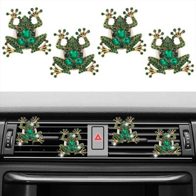 1 Stück Niedlicher Frosch Auto Lüftungsschlitz Klammer Bling Lufterfrischer Klammer Strass Auto Diffusor Dekoration Kreatives Autozubehör