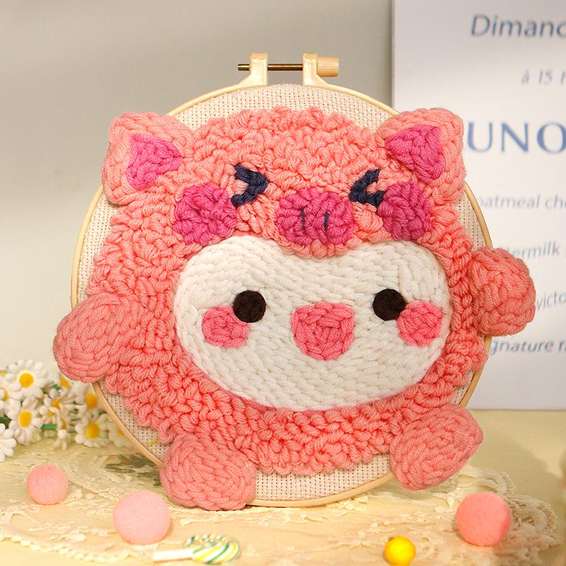 DIY Russian Punch Needle Kit: Couple Ornament Wool Painting Set